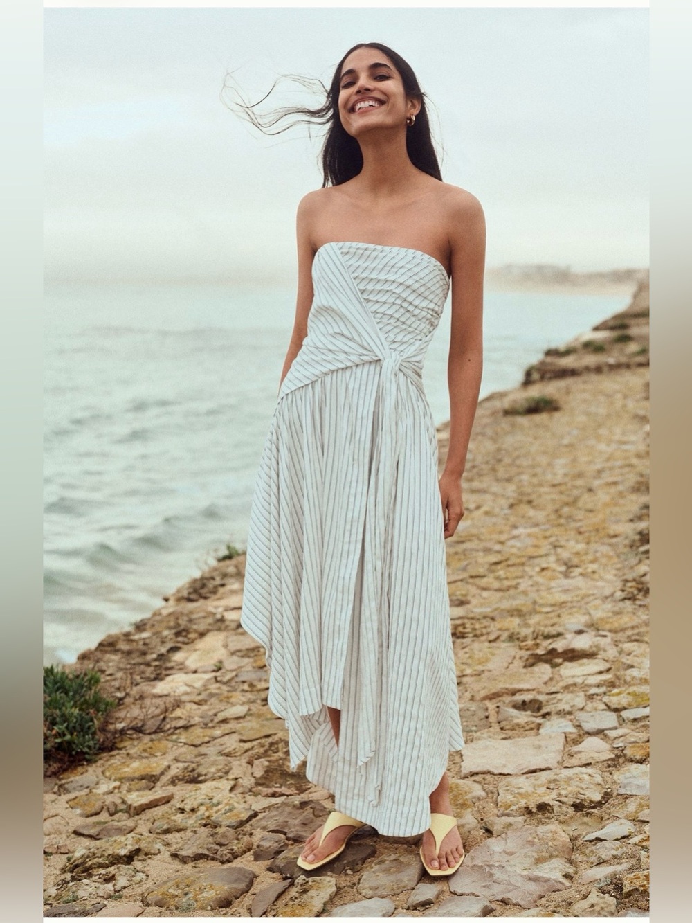 Strapless Hanky-Hem Midi Dress from Anthropologie